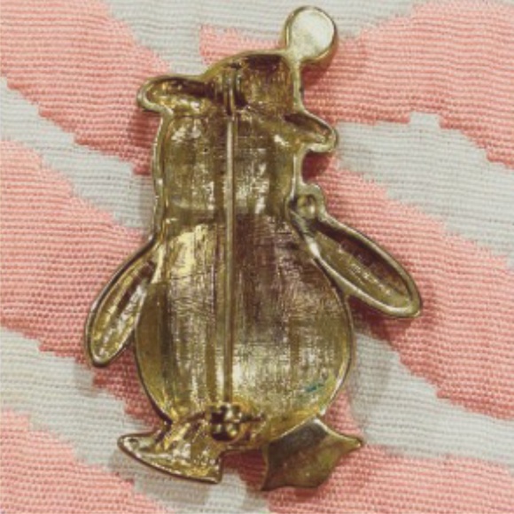 S8-BUNDLE ONLY!!Vintage Holiday Rhinestone & Enamel Penguin Brooch - Picture 2 of 5
